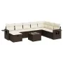 Set de sofás de jardín 9 pzas y cojines ratán sintético marrón by , Garden sets - Ref: Foro24-3325549, Price: 554,39 €, Disco...