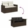 Set de sofás de jardín 9 pzas y cojines ratán sintético marrón by , Garden sets - Ref: Foro24-3325549, Price: 554,39 €, Disco...