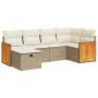 Juego de sofás jardín con cojines 6 pzas ratán sintético beige by , Garden sets - Ref: Foro24-3326027, Price: 460,47 €, Disco...