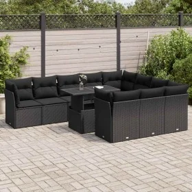 Set de sofás de jardín 11 pzas y cojines ratán sintético negro von , Gartensets - Ref: Foro24-3326226, Preis: 756,43 €, Rabat...