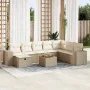 Set de sofás de jardín con cojines 9 pzas ratán sintético beige by , Garden sets - Ref: Foro24-3325887, Price: 644,19 €, Disc...