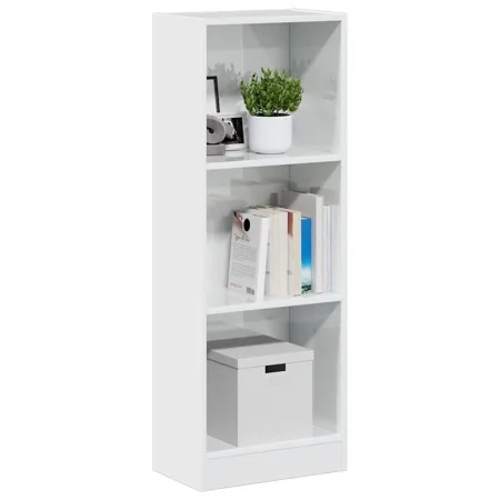 Estantería madera de ingeniería blanco brillo 40x24x109 cm by , Bookcases and shelves - Ref: Foro24-858303, Price: 59,54 €, D...