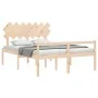 Bed for seniors with solid wood headboard 140x200cm by vidaXL, Beds and slatted bases - Ref: Foro24-3195546, Price: 147,18 €,...