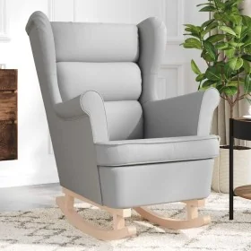 Silla mecedora de tela gris nube 74x90x102 cm de , Sillones - Ref: Foro24-4016929, Precio: 217,91 €, Descuento: %