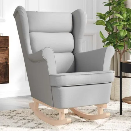 Silla mecedora de tela gris nube 74x90x102 cm de , Sillones - Ref: Foro24-4016929, Precio: 218,94 €, Descuento: %