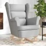 Silla mecedora de tela gris nube 74x90x102 cm de , Sillones - Ref: Foro24-4016929, Precio: 218,94 €, Descuento: %