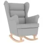 Silla mecedora de tela gris nube 74x90x102 cm de , Sillones - Ref: Foro24-4016929, Precio: 218,94 €, Descuento: %