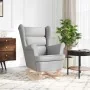 Silla mecedora de tela gris nube 74x90x102 cm de , Sillones - Ref: Foro24-4016929, Precio: 218,94 €, Descuento: %
