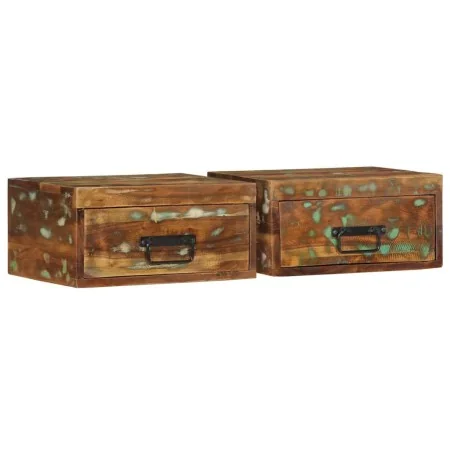 Mesitas de noche de pared 2 uds madera maciza reciclada de , Mesitas de noche - Ref: Foro24-4017456, Precio: 98,36 €, Descuen...