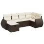 Set sofás de jardín 6 piezas y cojines ratán sintético marrón von , Gartensets - Ref: Foro24-3325589, Preis: 422,59 €, Rabatt: %