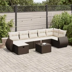 Set sofás de jardín 8 piezas y cojines ratán sintético marrón by , Garden sets - Ref: Foro24-3325619, Price: 510,72 €, Discou...