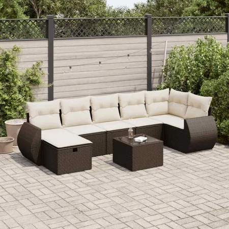 Set sofás de jardín 8 piezas y cojines ratán sintético marrón de , Conjuntos de jardín - Ref: Foro24-3325619, Precio: 510,56 ...