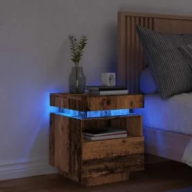 Mesita de noche con luces LED madera envejecida 40x39x48,5 cm von , Nachttische - Ref: Foro24-857658, Preis: 69,84 €, Rabatt: %