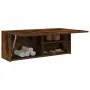 Mueble de pared baño madera ingeniería roble ahumado 80x25x30cm de , Tocadores de baño - Ref: Foro24-860080, Precio: 57,32 €,...