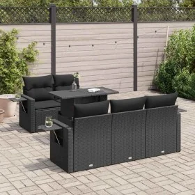Set de sofás de jardín 6 piezas y cojines ratán sintético negro by , Garden sets - Ref: Foro24-3326406, Price: 552,93 €, Disc...