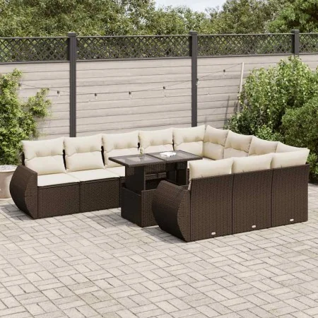 Set de sofás de jardín 11 pzas cojines ratán sintético marrón von , Gartensets - Ref: Foro24-3326714, Preis: 788,81 €, Rabatt: %