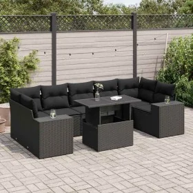 Set de sofás de jardín y cojines 8 piezas ratán sintético negro by , Garden sets - Ref: Foro24-3326756, Price: 587,19 €, Disc...