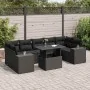 Set de sofás de jardín y cojines 8 piezas ratán sintético negro by , Garden sets - Ref: Foro24-3326756, Price: 587,19 €, Disc...