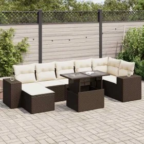 Set sofás de jardín 8 piezas y cojines ratán sintético marrón by , Garden sets - Ref: Foro24-3326844, Price: 564,28 €, Discou...