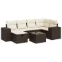 Juego de sofás de jardín 7 piezas con cojines ratán PE marrón by , Garden sets - Ref: Foro24-3325699, Price: 468,60 €, Discou...