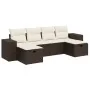 Set sofás de jardín 6 piezas y cojines ratán sintético marrón by , Garden sets - Ref: Foro24-3325729, Price: 383,76 €, Discou...