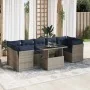 Set sofás jardín y cojines 8 pzas ratán sintético acacia gris de , Conjuntos de jardín - Ref: Foro24-3326122, Precio: 635,99 ...