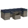 Set sofás jardín y cojines 8 pzas ratán sintético acacia gris de , Conjuntos de jardín - Ref: Foro24-3326122, Precio: 635,99 ...