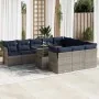 Set sofás jardín y cojines 11 pzas ratán sintético acacia gris by , Garden sets - Ref: Foro24-3326232, Price: 829,38 €, Disco...