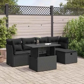 Set de sofás de jardín 6 piezas y cojines ratán sintético negro von , Gartensets - Ref: Foro24-3327765, Preis: 418,28 €, Raba...
