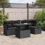 Set de sofás de jardín 6 piezas y cojines ratán sintético negro by , Garden sets - Ref: Foro24-3327765, Price: 420,14 €, Disc...