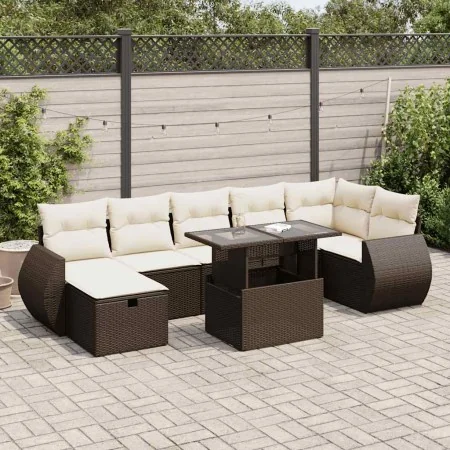 Set sofás de jardín 8 piezas y cojines ratán sintético marrón de , Conjuntos de jardín - Ref: Foro24-3327913, Precio: 566,13 ...