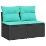 Set sofás jardín y cojines 2 pzas ratán sintético acacia negro von , Gartensets - Ref: Foro24-3325233, Preis: 157,43 €, Rabat...