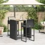 Set bar jardín con cojines 3 pzas ratán sintético acacia negro von , Gartensets - Ref: Foro24-3328895, Preis: 378,14 €, Rabat...
