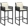 Set bar jardín con cojines 3 pzas ratán sintético acacia negro von , Gartensets - Ref: Foro24-3328895, Preis: 378,14 €, Rabat...