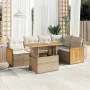 Set sofás jardín y cojines 6 pzas ratán sintético acacia beige by , Garden sets - Ref: Foro24-3327712, Price: 500,66 €, Disco...
