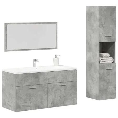 Set muebles de baño 2 piezas madera contrachapada gris hormigón von , Badezimmermöbel - Ref: Foro24-3324869, Preis: 124,99 €,...