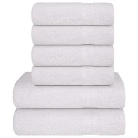 Juego de toallas 6 piezas 100% algodón blanco 360 gsm by , Toallas de baño y manoplas - Ref: Foro24-137078, Price: 32,89 €, D...