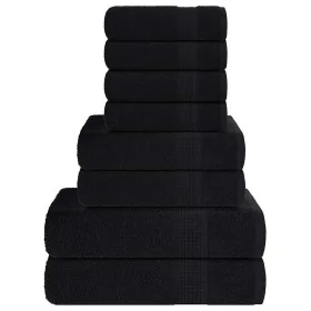 Juego de toallas 8 piezas 100% algodón negro 360 gsm by , Toallas de baño y manoplas - Ref: Foro24-137073, Price: 45,47 €, Di...