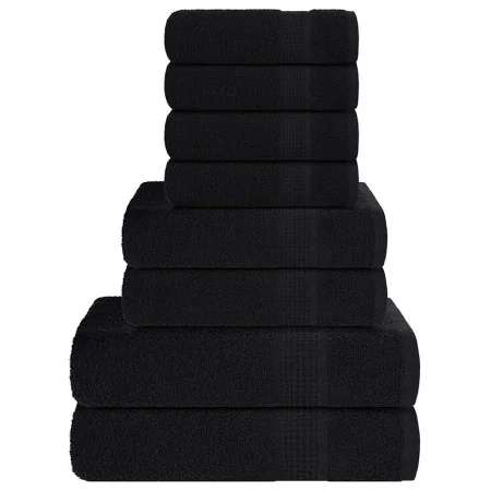 Juego de toallas 8 piezas 100% algodón negro 360 gsm by , Toallas de baño y manoplas - Ref: Foro24-137073, Price: 45,47 €, Di...