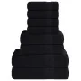 Juego de toallas 8 piezas 100% algodón negro 360 gsm by , Toallas de baño y manoplas - Ref: Foro24-137073, Price: 45,47 €, Di...