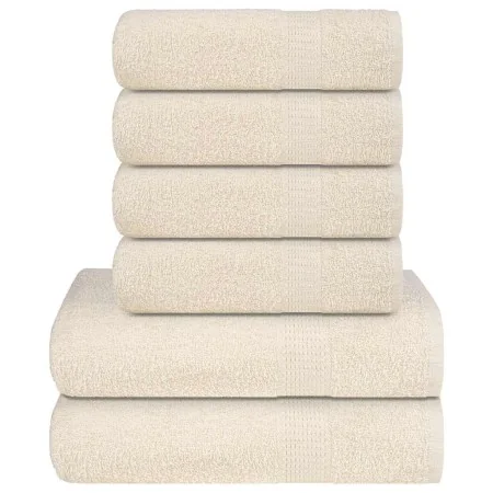 Juego de toallas 6 piezas 100% algodón crema 360 gsm by , Toallas de baño y manoplas - Ref: Foro24-137092, Price: 37,34 €, Di...