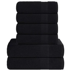 Juego de toallas 6 piezas 100% algodón negro 360 gsm von , Toallas de baño y manoplas - Ref: Foro24-137090, Preis: 43,18 €, R...