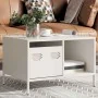 Mesa de centro acero laminado en frío blanco 68,5x50x43,5 cm de , Mesas de centro - Ref: Foro24-851285, Precio: 71,77 €, Desc...