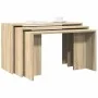 Mesas apilables 3 pzas madera contrachapada color roble Sonoma by , Side tables - Ref: Foro24-858535, Price: 58,09 €, Discoun...