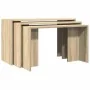Mesas apilables 3 pzas madera contrachapada color roble Sonoma by , Side tables - Ref: Foro24-858535, Price: 58,09 €, Discoun...