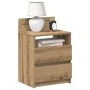 Mesillas de noche 2 uds con 2 cajones roble artesano 40x33x60cm by , Nightstands - Ref: Foro24-858577, Price: 91,83 €, Discou...