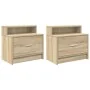 Mesillas de noche con cajón 2 uds roble Sonoma 51x31x47 cm de , Mesitas de noche - Ref: Foro24-858673, Precio: 68,78 €, Descu...