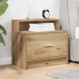 Mesilla de noche con cajón roble artesanal 51x31x47 cm de , Mesitas de noche - Ref: Foro24-858684, Precio: 44,06 €, Descuento: %
