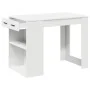 Escritorio con cajón y estante madera contrachapada blanco de , Mesas de cocina y de comedor - Ref: Foro24-858686, Precio: 95...