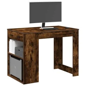 Escritorio con cajón estante madera contrachapada roble ahumado by , Kitchen and dining tables - Ref: Foro24-858690, Price: 9...